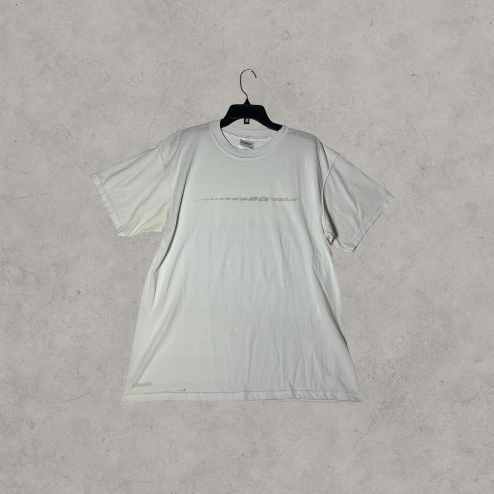 Reebok Mens Graphic T-Shirt White Short Sleeve Crew Neck Athletic Tee Large